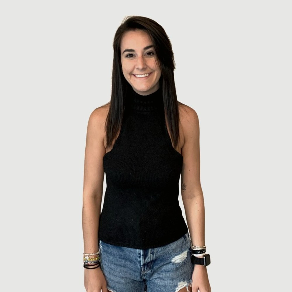 Summer Halter Knit Tank Top Black